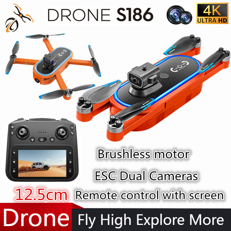Drone Gimbal Brushless - Drone 2025 S186 Profesional 4K HD