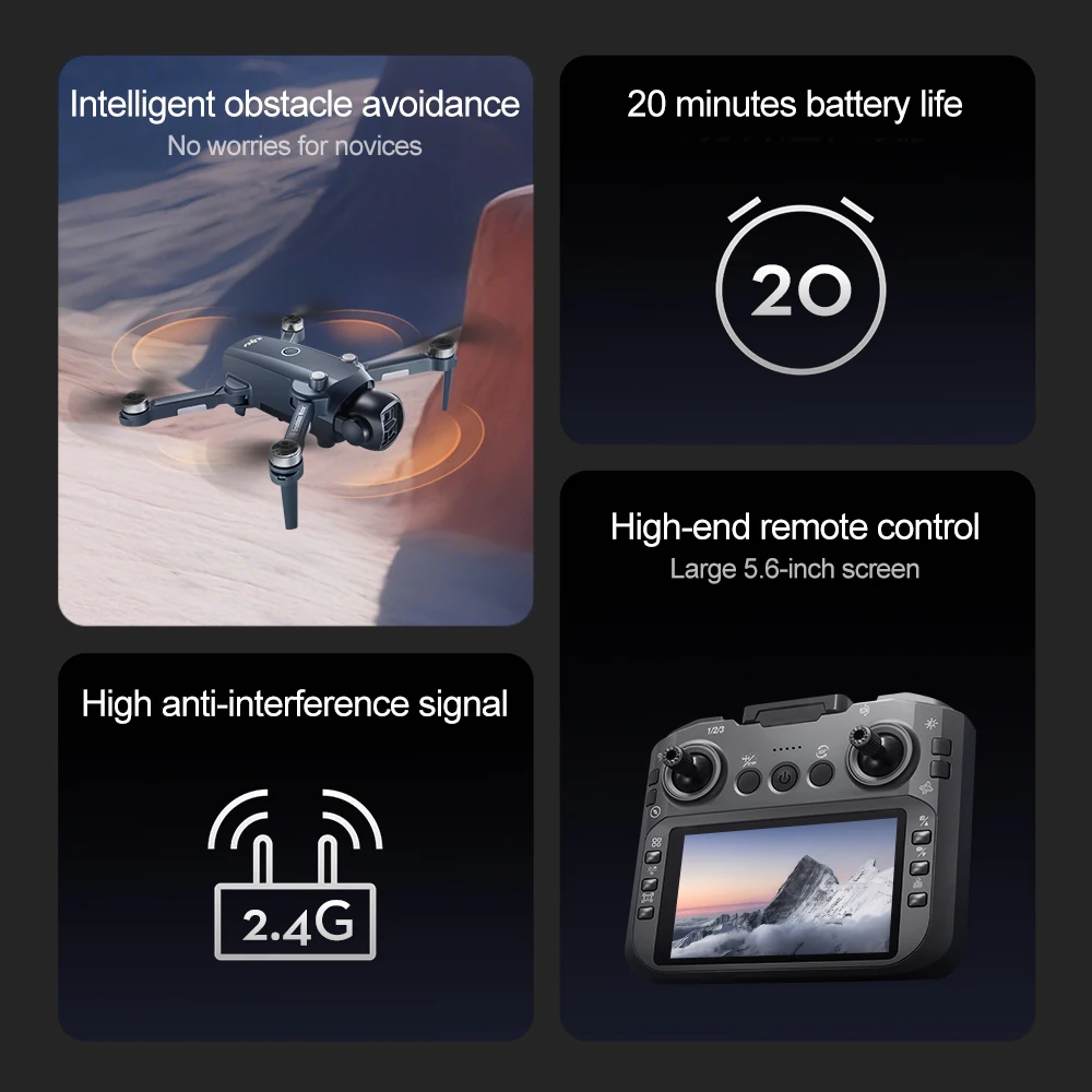 Lenovo V988 Quadcopter Layar B - Drone Gimbal Brushless ulasan dan harga