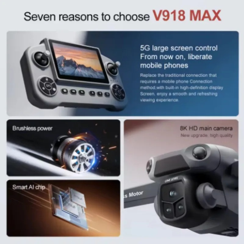 V918 Max GPS Laser Obstacle Av - Drone Gimbal Brushless ulasan dan harga